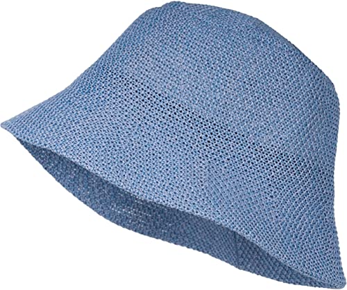 styleBREAKER Cappello da Sole Femminile in Paglia di Carta Pieghevole, Cappello da Pescatore Leggero con Fascia Antiscivolo, Protezione Solare Estiva per Outdoor e Spiaggia, Blu Chiaro