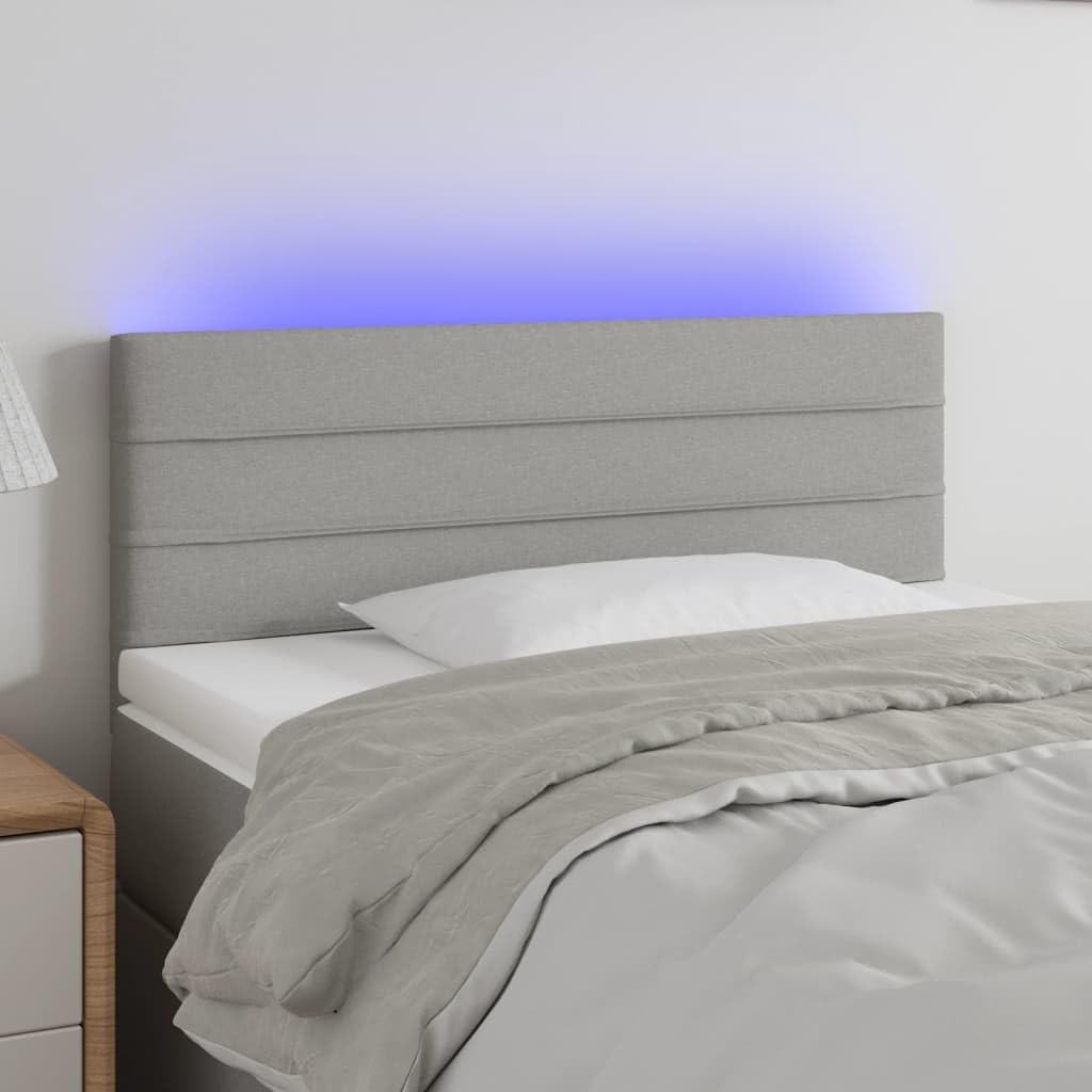 Cabecero con Luces LED de Tela Gris Claro 80x5x78/88 cm, Cabeceros Cama, Cabeceros Moderno, Cabezales Cama, Muebles Habitacion, Cama Cabeza, Mueble Cabecero