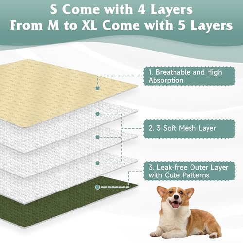 Image of Dog Diapers Female 5pcs,Reusable Dog Doggie Puppy Doggy Diapers Female, Period Panties in Heat, Small