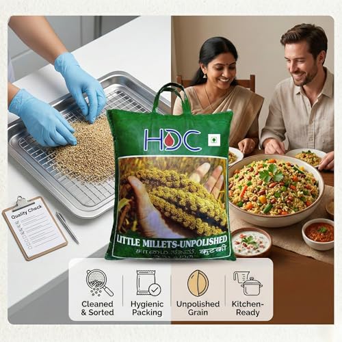 Image of HDC Siridhanya Unpolished Little Millet | Gluten free | whole grain | Plant based Protein | Net Wt 4700 g | Sourced from Andhra Pradesh, India