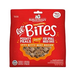 Stella & Chewy’s Freeze-Dried Raw Lil’ Bites Itty Bitty Beef Recipe Small Breed Dog Food, 7 oz. Bag (Beef)