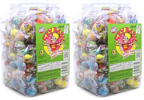 Image of Cry Baby Extra Sour Gum, 240-Count Jar (Pack of 2)