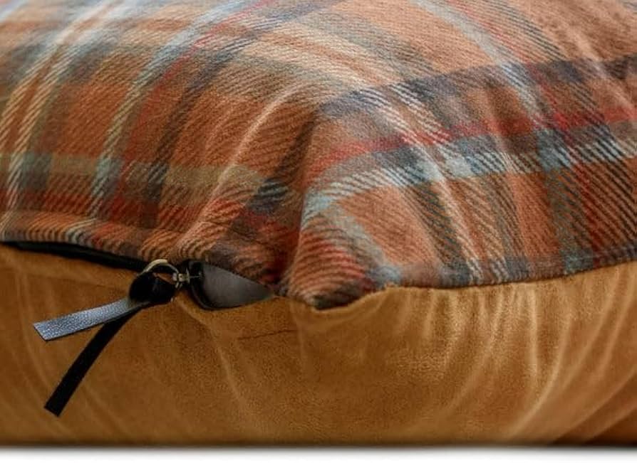 Amazon.co.jp: 冬のチェック柄 装飾 オレンジ クッションカバー, 50 x Amazon.co.jp: 冬のチェック柄 装飾 オレンジ クッションカバー, 50 x