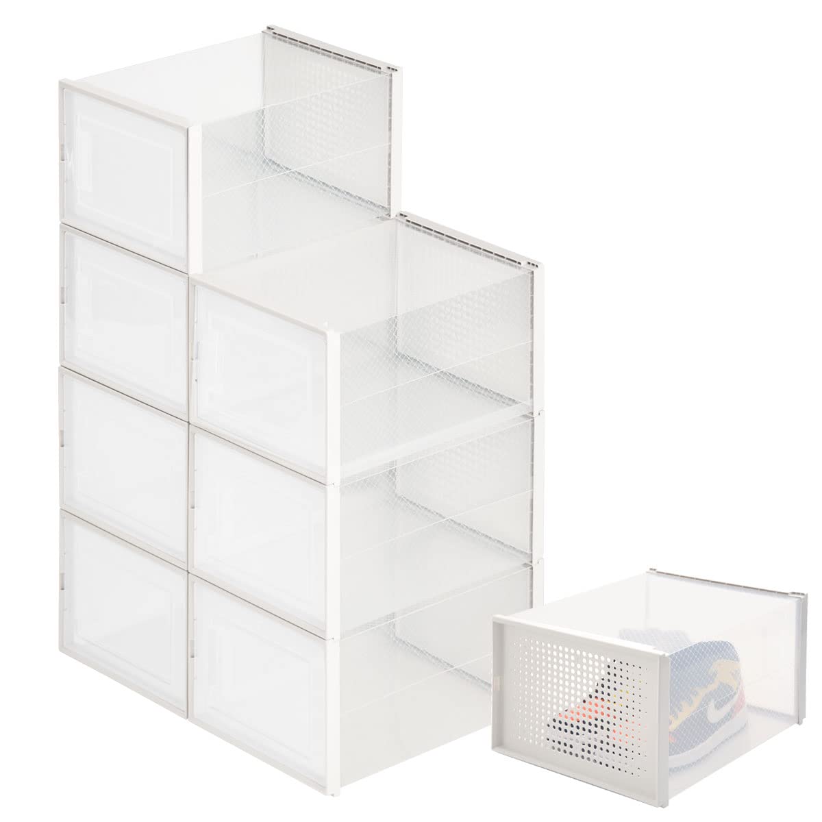 【7/13まで限定出品】 シューズボックス 靴箱 楽天市場】【特典付き】［ 窓付きシューズボックス タワー 2個組