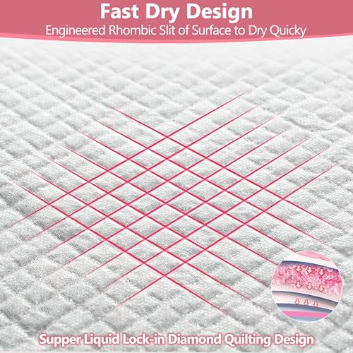 Image of Gimars XL 6-Layer Ultra Absorbent 1200ml 48-Hour Leak-Proof Dog Pee Pads, Quick Dry Extra Large Puppy Pads for Puppy Training, Senior & Incontinent Dogs, Cats, Overnight Use, 30 inchx36 inch, 30 Count Pink