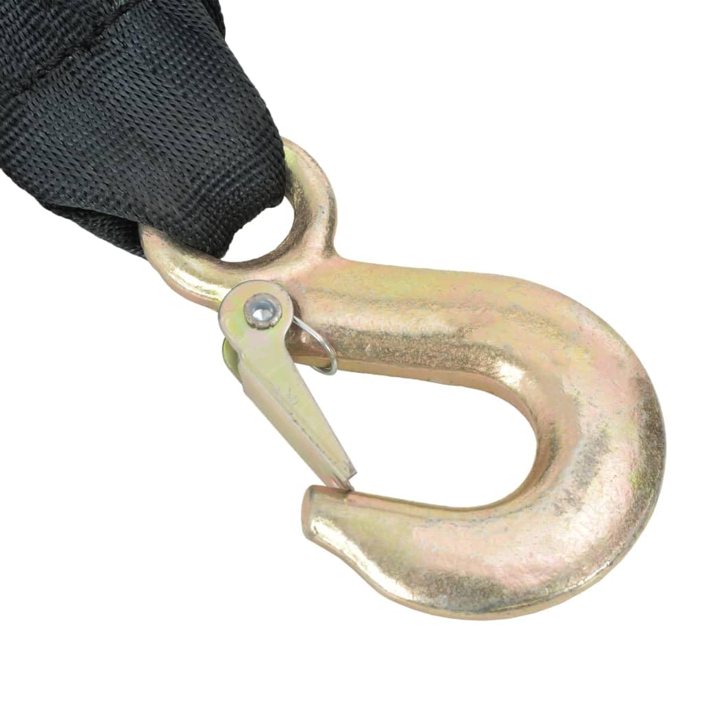 Handwinde mit Gurt aus Eisen und Polyester 360 kg, 5 m Gurtband, 46 mm Breite, 3 2 1 Übersetzung, für Anhänger, Geländewagen und Bootstrailer, Ziehen und Bergen