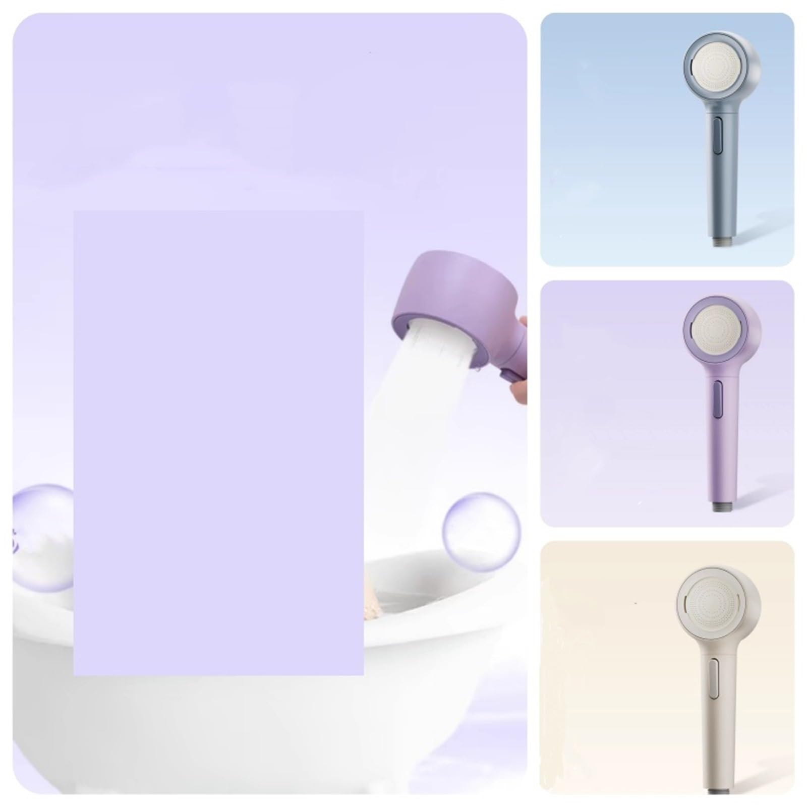 Pommeau de douche rond for enfants, buse pulvérisation d'eau douce, accessoires salle bains à haute pression, robinet toilette Pour Salle De Bain(White)
