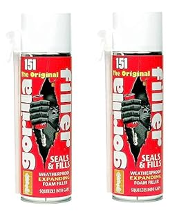 FERRIS | The Original Gorilla Filler [2 x 500ml] Weatherproof Expanding Foam Filler | Securely Seals & Fills, Squeezes into Gaps | Suitable for Filling, Sealing Gaps & Cavities