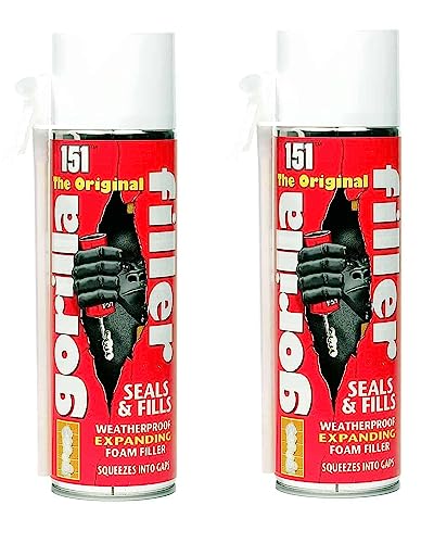 FERRIS | The Original Gorilla Filler [2 x 500ml] Weatherproof Expanding Foam Filler | Securely Seals & Fills Squeezes into Gaps | Suitable for Filling Sealing Gaps & Cavities