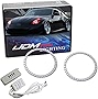 iJDMTOY 7-Color RGB LED Headlight Halo Ring Lighting Kit Compatible With 2009-2020 Nissan 370Z Projector Headlamp Retrofit w/Remote
