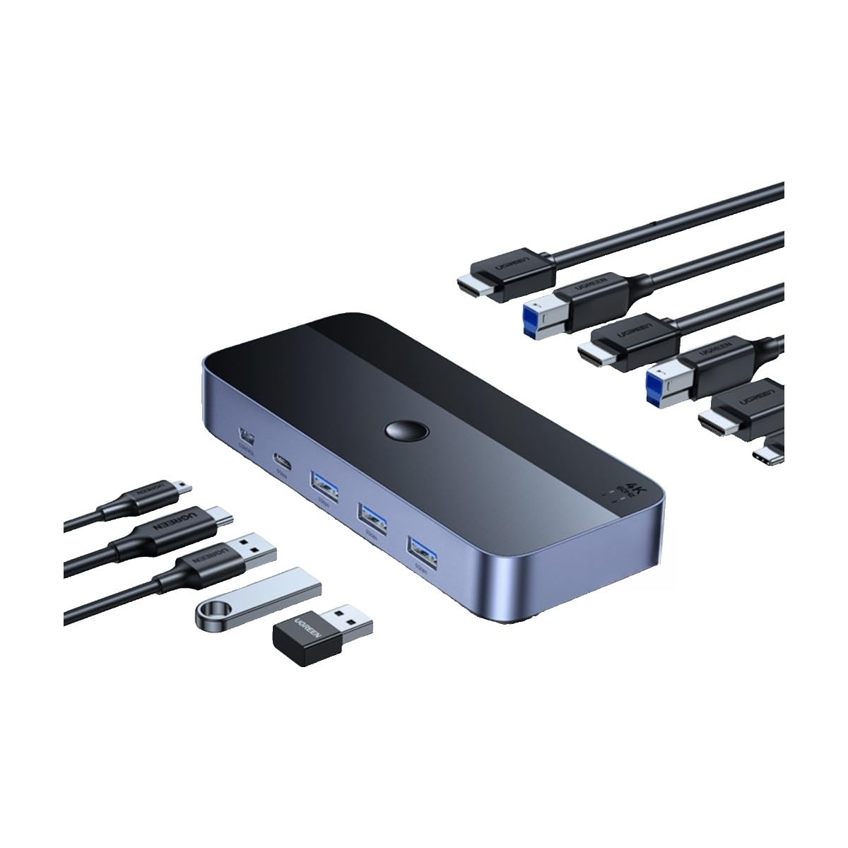 KVM Switch HDMI Two in one Out 4K Display Sharing Distributi