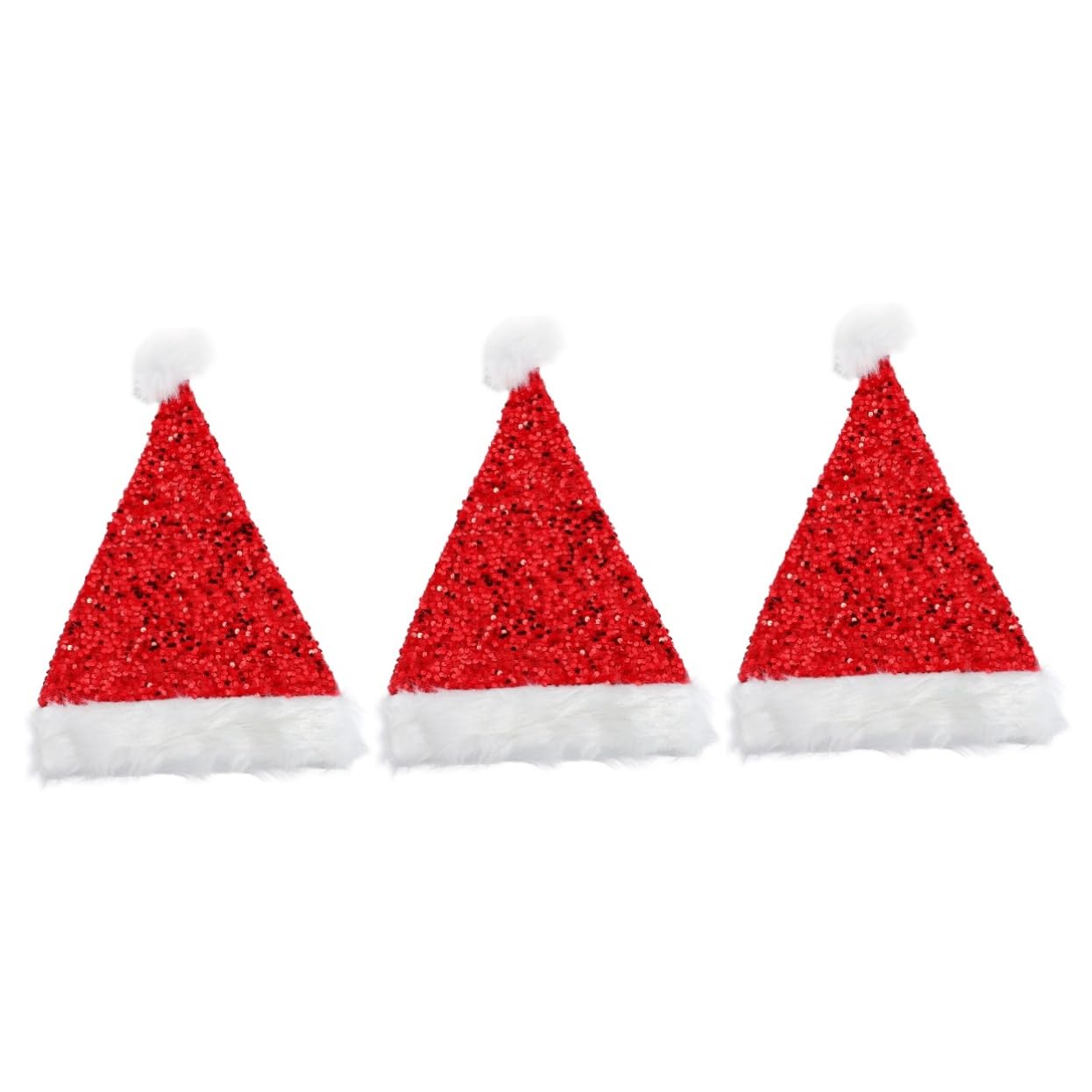ABOOFAN 3stücke Weihnachtlicher Plüsch Weihnachtsmann Hut Mit Pailletten Rote Nikolausmütze Für Erwachsene Für Festlichkeiten Und Partys Bequem Und Warm Als
