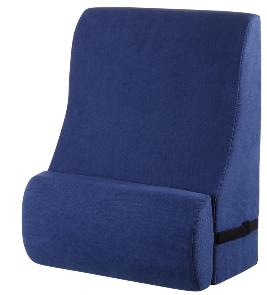 WSJHNLBEDC Lesekissen/Rückenkissen für Bett und Sofa, Memory Schaum Orthopädisches Keilkissen Verstellbare Kopfstütze und Abnehmbarer Bezug für Rücken, Nacken Und Beine, Blau, 57x45x30cm