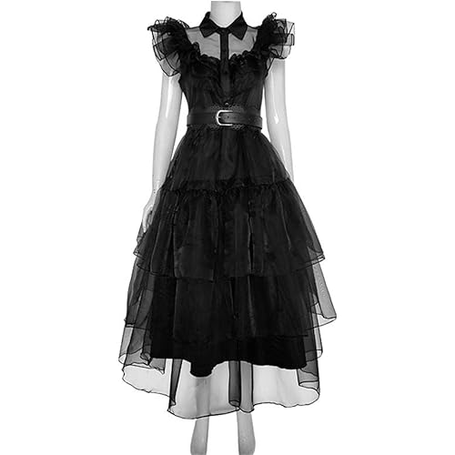 Labayii Wednesday Addams Costume Dress Kids Girls Family Halloween Costumes Cosplay Party 4-12 Years