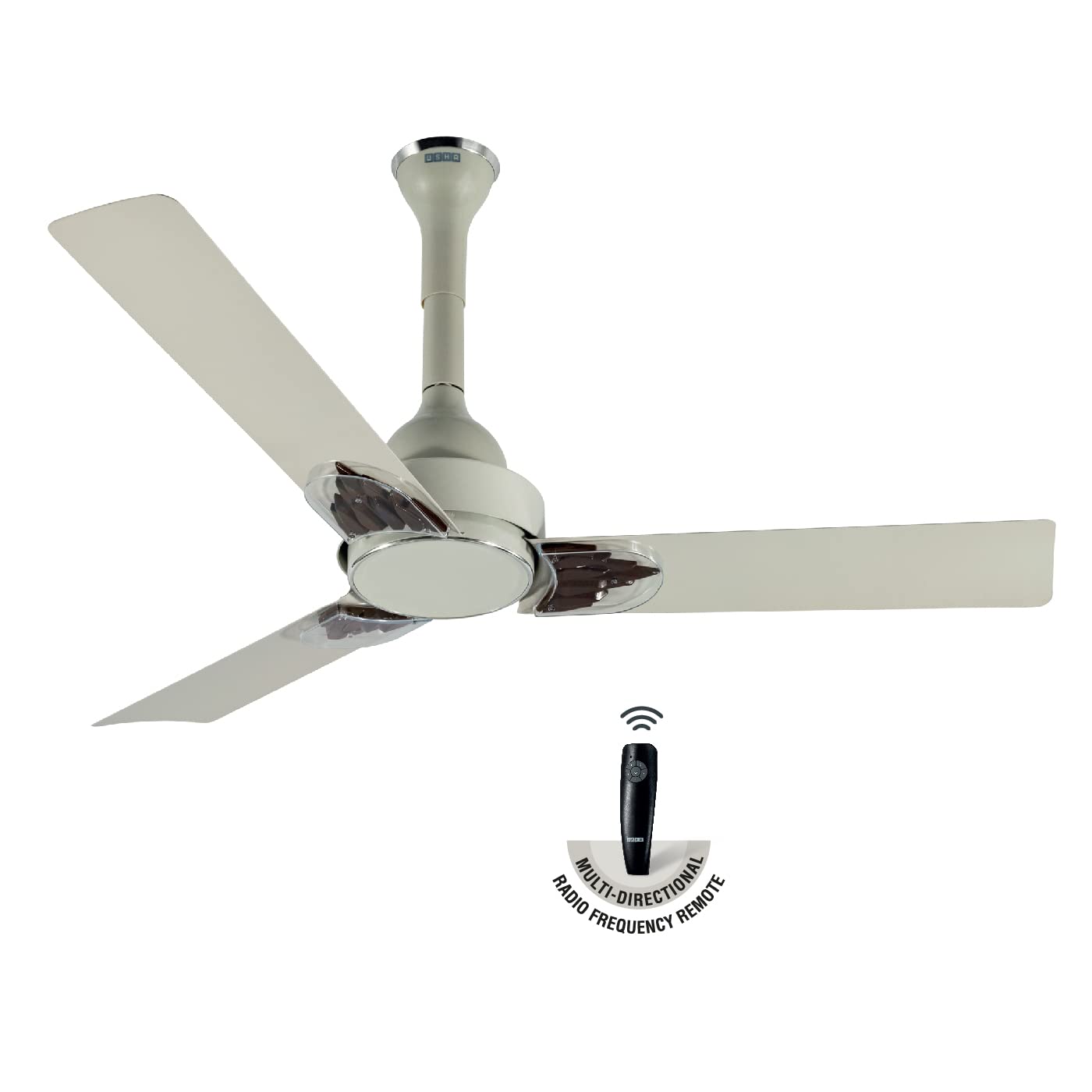USHA Onio Phi Beta 1200MM BLDC 5 Star Energy Efflicient, Dust & Oil Resistant Ceiling Fan with Remote (Silk Grey) Pack of 1