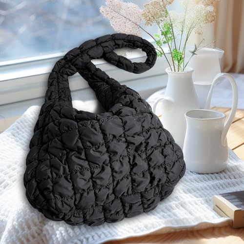Image of seOSTO Puffer Bag for Women Puffer Tote Bag Quilted Tote Bag
