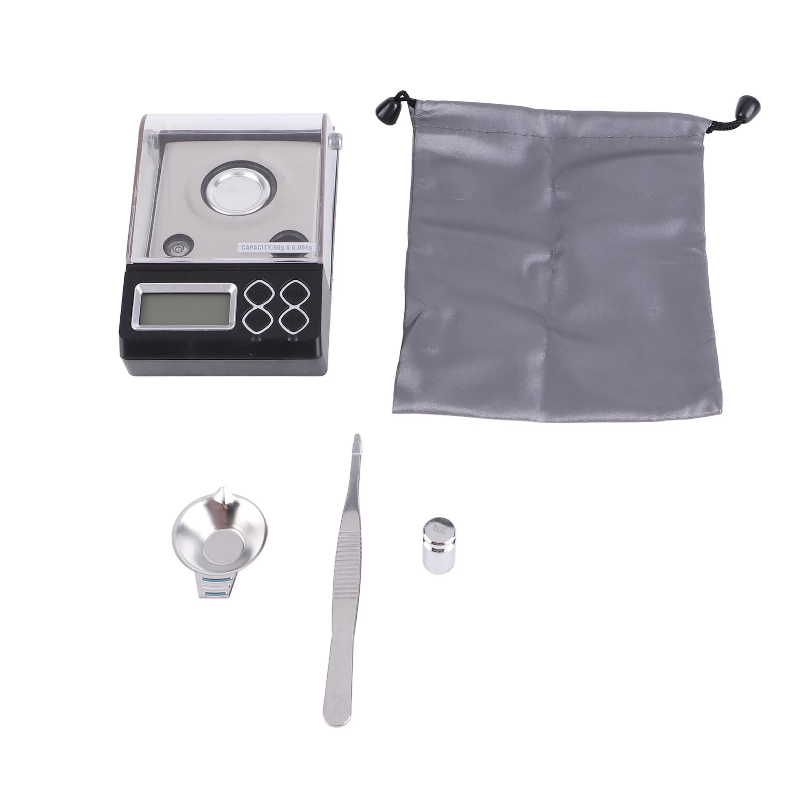 Mini-cyfrowa waga kieszonkowa DriKou o wysokiej precyzji, elektroniczna waga wagi do laboratoryjnej wagi jubilerskiej z diamentami (50/0,001G)