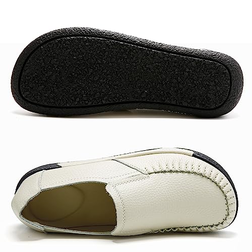 Image of UZB Women's Slip On Loafer Leather Comfort Casual Platform Shoes