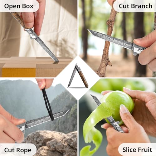 Image of ITOKEY EDC Pocket Knife for Men, Folding Tanto Blade Knife