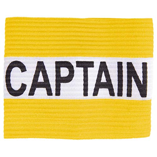 Crown Sporting Goods Captain Armband | Youth Team Sports Athletic Accessory | One-Size Elastic Player Band for School, Playground, Recreational, Indoor & Outdoor, Soccer & Basketball (Yellow)