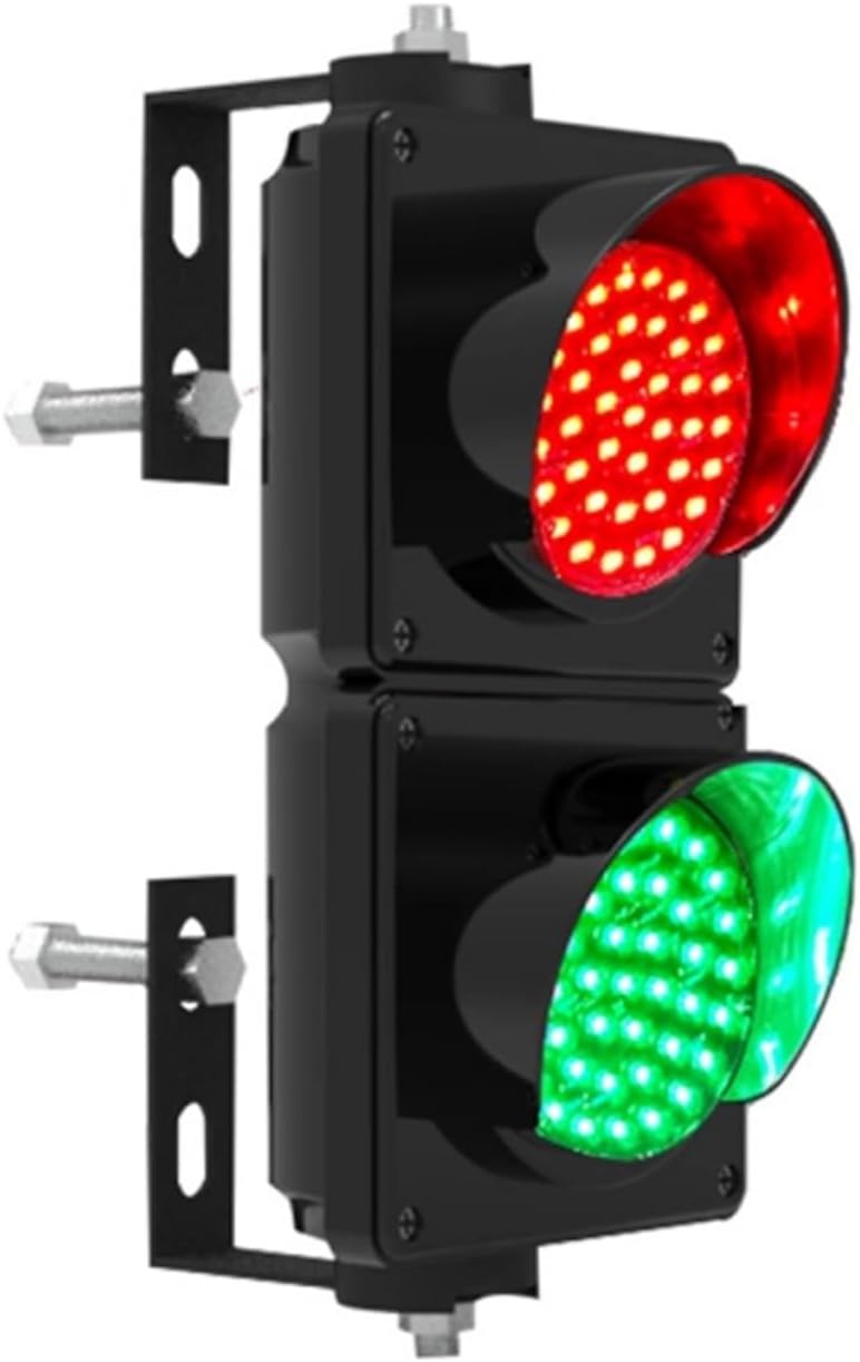 100mm/3.9in LED Traffic Light, Red and Green Signal Indicator, Voltage 12V/24V/220V, Waterproof Grade IP53, Suitable For Industry, Warehouse, Traffic Control(220V)