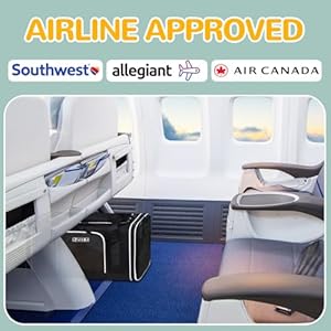 Petskd Length-Expandable Pet Carrier 18x13x9.5 Inches Southwest Allegiant Airline Approved, Soft Pet Travel Carrier for Small Cats Dogs with Zipper Locks and Anti-Scratch Mesh(Black) Petskd Length Expandable Pet Carrier 18x13x95 Inches Southwest Allegiant Airline Approved Soft Pet Travel Carrier for Small Cats Dogs with Zipper Locks and Anti Scratch MeshBlack