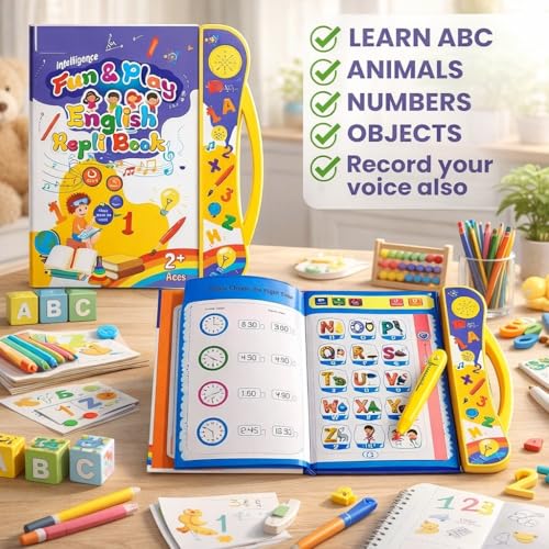 Image of Braintastic Fun & Play English Rapid Book for Kids | Interactive Talking Educational Learning Book with Alphabet, Words & Activities for Toddlers