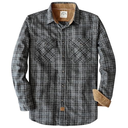 Chemise flanelle homme coton manches longues style bûcheron décontracté avec poches