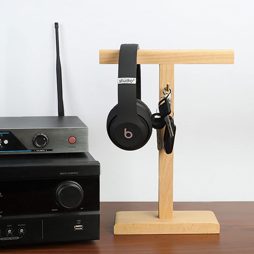 Soporte para Auriculares Auricular de madera Hanger Desktop Auriculares verticales Soporte de la tabla Mesa accesorios Multifuncional Auricular Pantalla Soporte Metal Hook Soporte de Cascos Gaming
