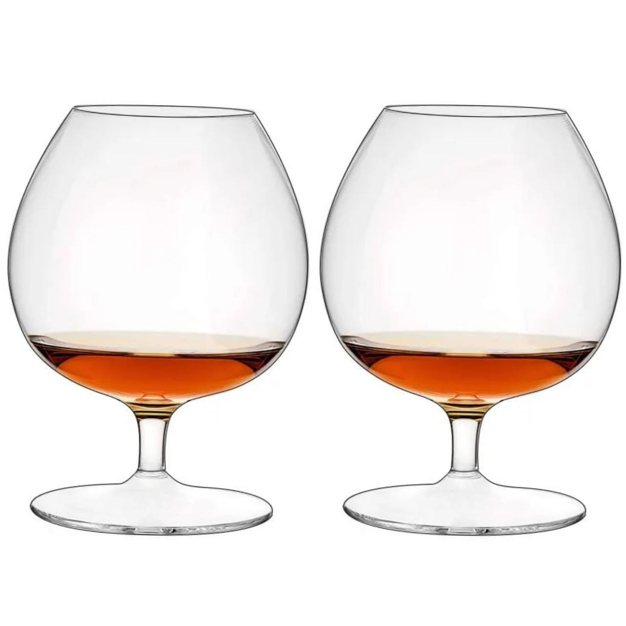 Crystal Brandy Glass, Wine Glass Set of 2, 250 ML Sherry, Brandy, Cognac, Snifter Glasses, Handcrafted, Crystal Glass, Great for Spirits, Drinks, Bourbon, Made in Europe Elegant
