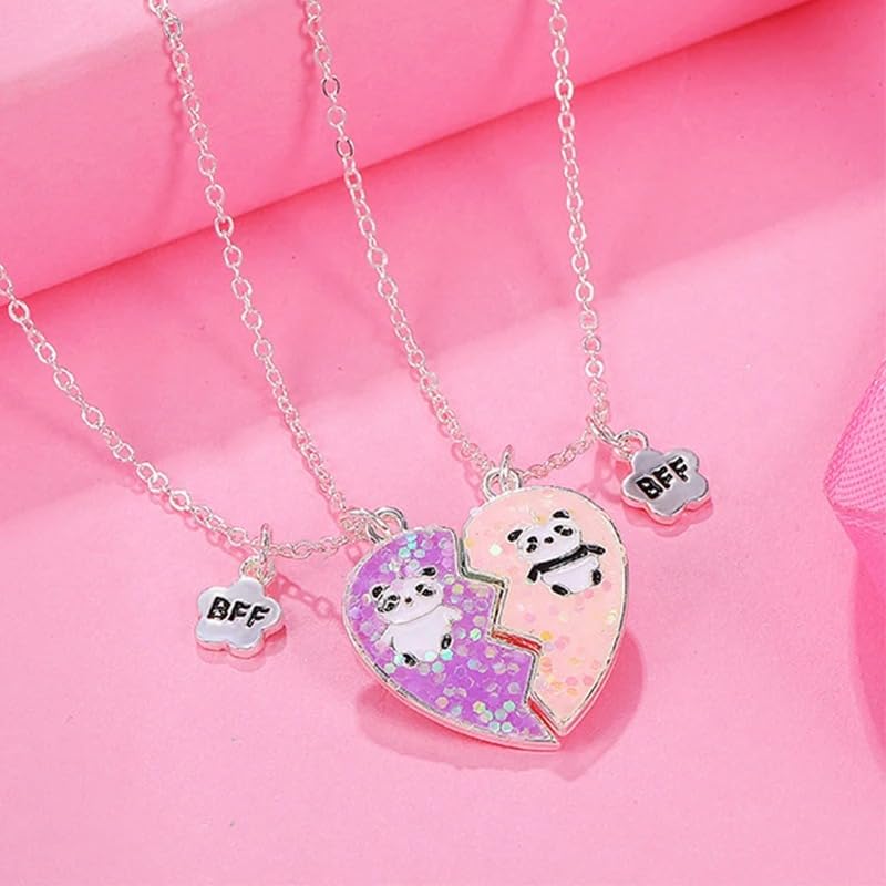 Collier BFF Panda Coeur brisé pour amies et couples - 6