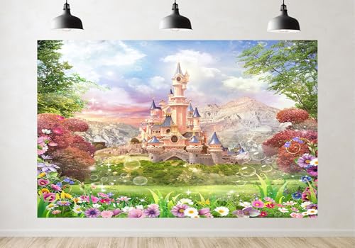 TryKid 12x10ft Fabric Princess Castle Backdrop Fantasy Fairy Tale Wonderland