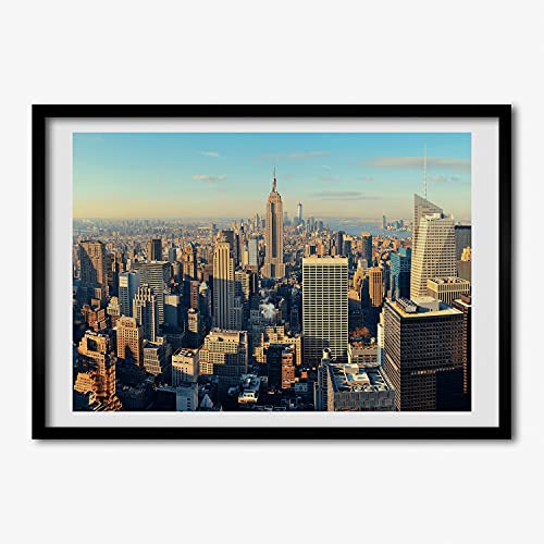 Tableau cadre en bois mdf et affiche premium d'architecture urbaine 70x50