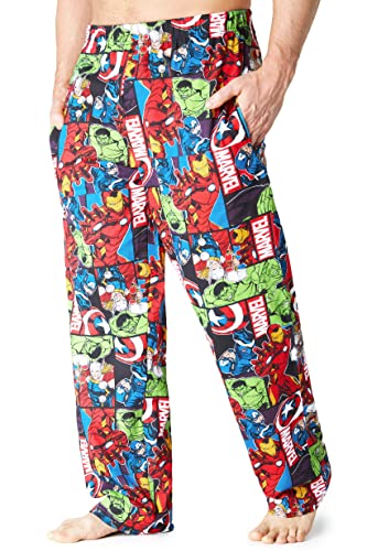 Marvel Avengers Largo Pantalón Pijama para Hombre y Adolescente