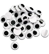 TOAOB 30 Pezzi Occhi Mobili Autoadesivi Per Artigianato E Scrapbooking - Ovali, Bianco E Nero, 40mm