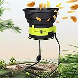 Cippatrice elettrica per legno, larghezza di taglio 54 cm, rapporto di riduzione 17:1, frantumatore per rifiuti da giardino con cestino di raccolta, ideale per foglie secche, erba e rami