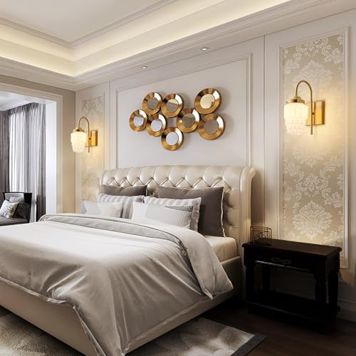 Image of Gold Wall Sconces, 1-Light Modern Sconce Wall Lighting Fixtures with Milky White Glass Shade, Brushed Wall Lamp for Living Room, Bedroom, Bathroom (Gold, 1 Pack)