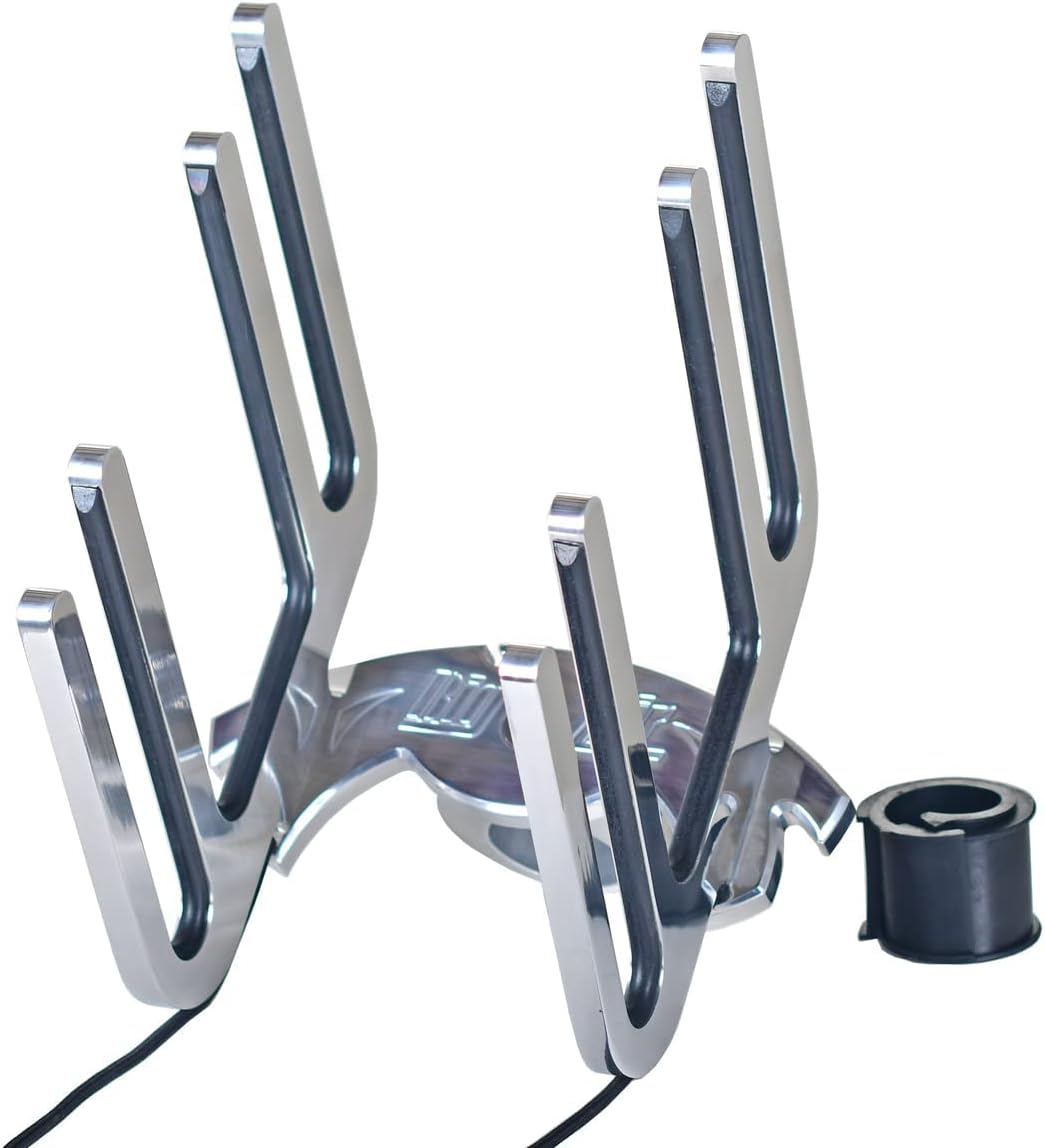 Big Air Razor Universal Triple Knee Rack - Holds 2 wakeboards and 1 kneeboard - 2.5" Clamp with Neoprene Liners to accommodate Down to 2.375", 2.25", 2" and 1.875" Round tubing.