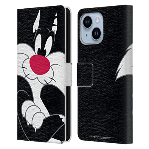 Étui portefeuille iPhone 14 Plus Looney Tunes Grosminet en cuir Head Case Designs