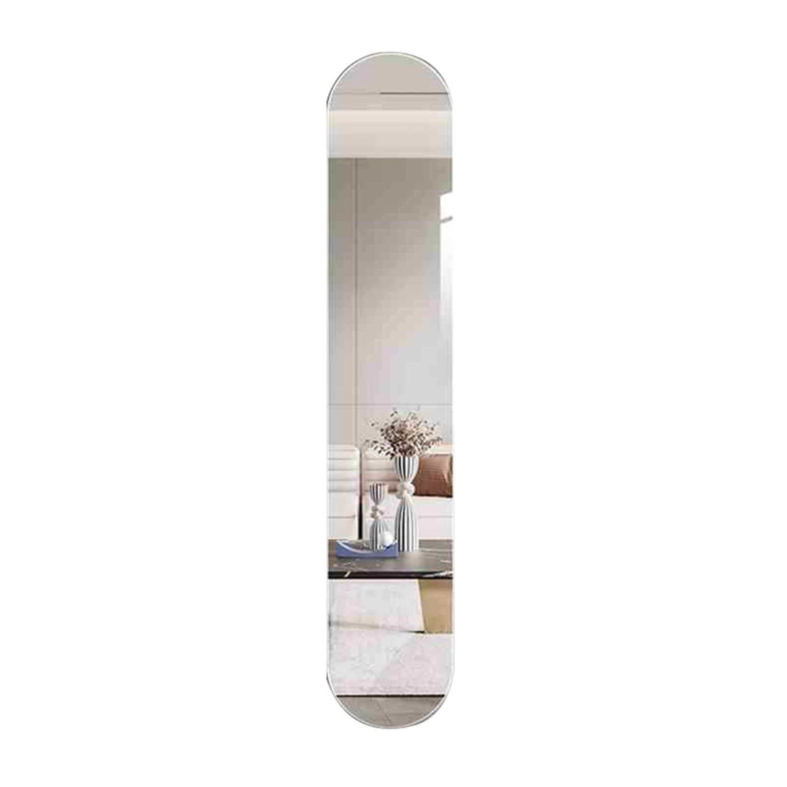 APOIUO Full Length Mirrors,Frameless Full Length Arched Wall Mirror Standing Hanging or Leaning,for Bedroom Living Room and Entrance,Multiple (150x30cm)