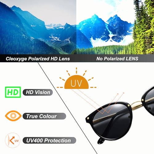 Polarized Sunglasses Womens Elegant UV400 Protection Black Classic Metal Style Ultralight Shades For Driving4