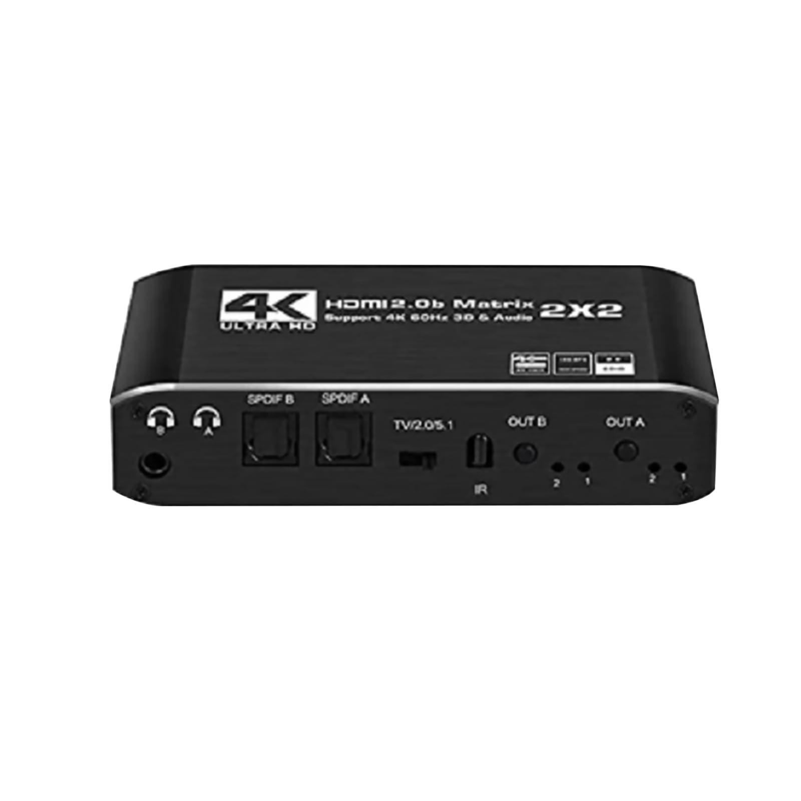 Splitter a matrice HDMI 2 in 2 Out HDMI Switcher UHD HDMI 2.0 2x2 Splitter con SPDIF e L/R per Laptop TV Console di gioco Supporto HDCP 2.2 ARC 3D 4K @ 60Hz