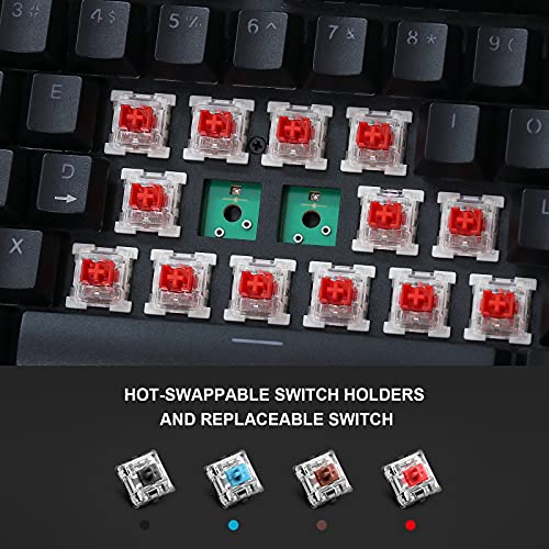 E-Yooso Mechanical Keyboard Led Backlit Gaming Keyboard With Blue Switches, Compact 87 Key Ultra Slim Wired Keyboard For Desktop/Pc/Laptop/Mac/Smart Tv And Windows 10/8/ 7 (Red Switch) #TOP5