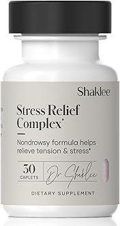 Shaklee - Stress Relief Complex - Calming Blend of L-theanine, Ashwagandha, Beta-sitosterol, and L-tyrosine - Promotes Relaxation without Drowsiness - 1 Caplet Daily - Adults Supplement - 30 Caplets