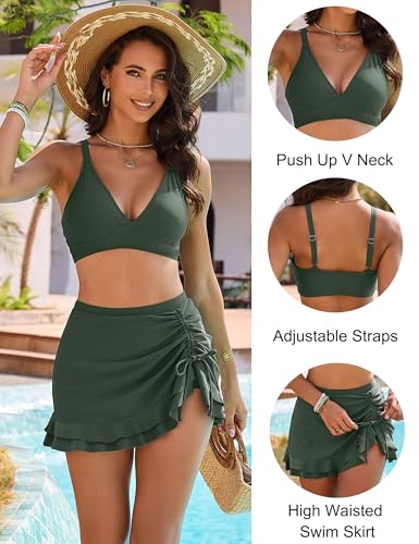Image of Blooming Jelly Women's High Waisted Bikini Sets Tummy Control Bathing Suit Two Piece Swim Suit 2026 Retro Swimsuit