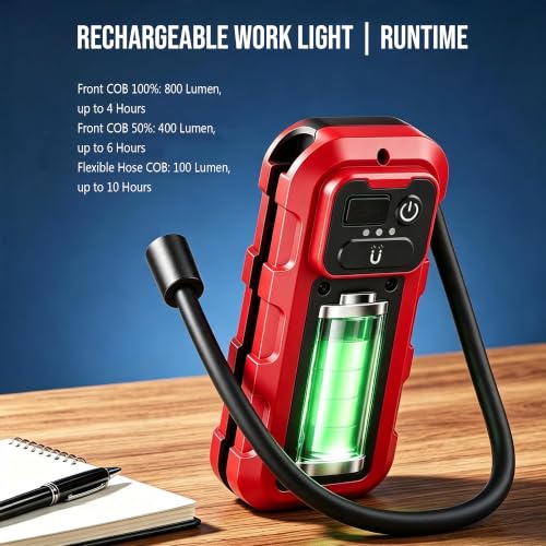 Lichamp Rechargeable COB Work Light, 2 Pack Magnetic LED Worklight - image 5