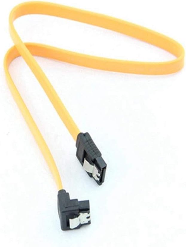 Gotd 90 Degree Right-Angle 6.0 Gbps SATA III Cable - 18 Inches, SSD Hard Drive 7pin to 7pin Data Direct Right Angle Cable (Yellow)