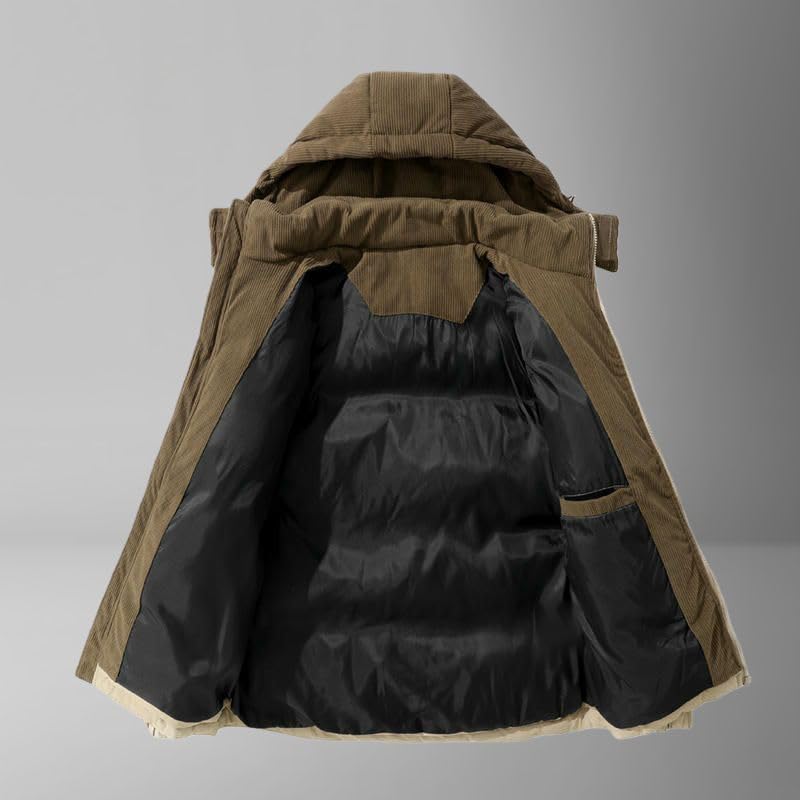 Veste d'hiver unisexe avec capuche amovible en patchwork chaud - 4
