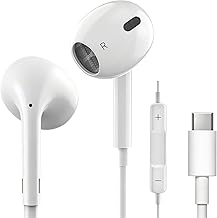 Type C Earphones, Compatible with iPhone 17/16/15, 2025 Version, Wired HiFi Earphones, Clear Calls, High Fidelity Noise Isolation Design, Built-in Mic, USB-C Earphones, Wired TYPE-C Jack, Ergonomic