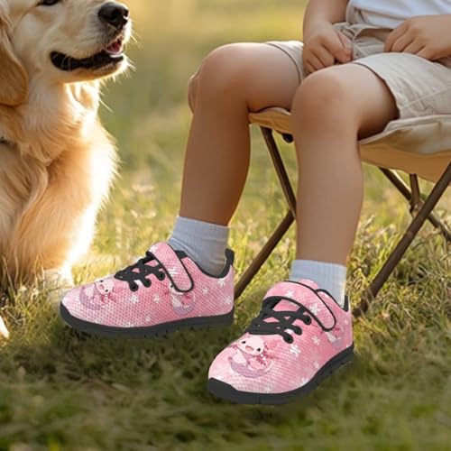 Little Kid Boys Girls Tennis Shoes Kids Slip on Running Sneakers Wide Casual Barefoot Shoes Cute Axolot Pattern3